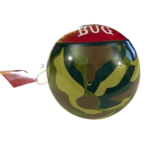 Burton+Burton Large Round “Bah Hum Bug” Camouflage Christmas Holiday Ornament - Picture 2 of 4